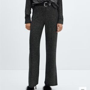 NEW Mango Sparkle Black Loose Pants
